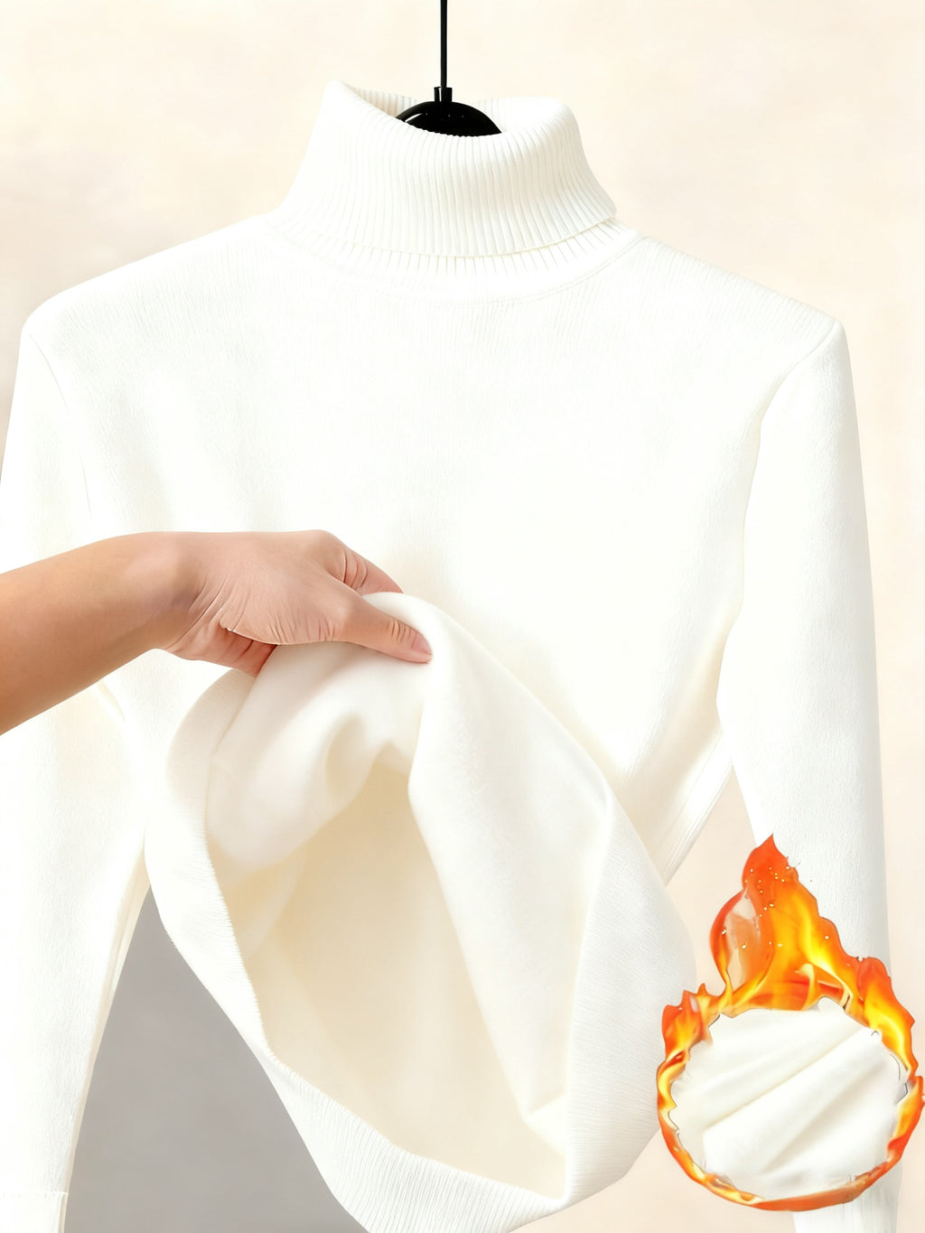 Dilon | Klassieke herentrui met hoge kraag – zachte, stretch fleece gevoerde wintertrui