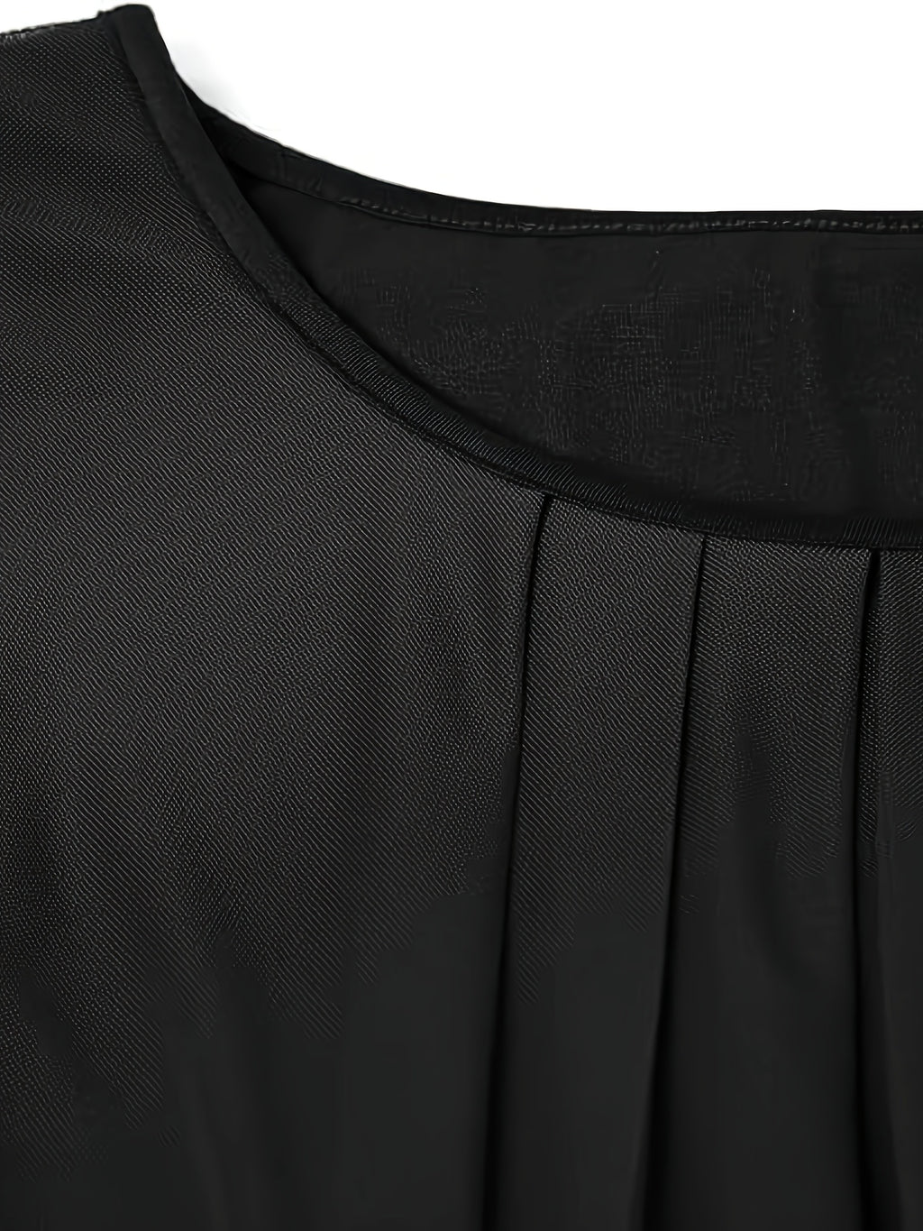 Empriss | Casual Mesh Blouse for Women - Short Sleeves, Pleated Front