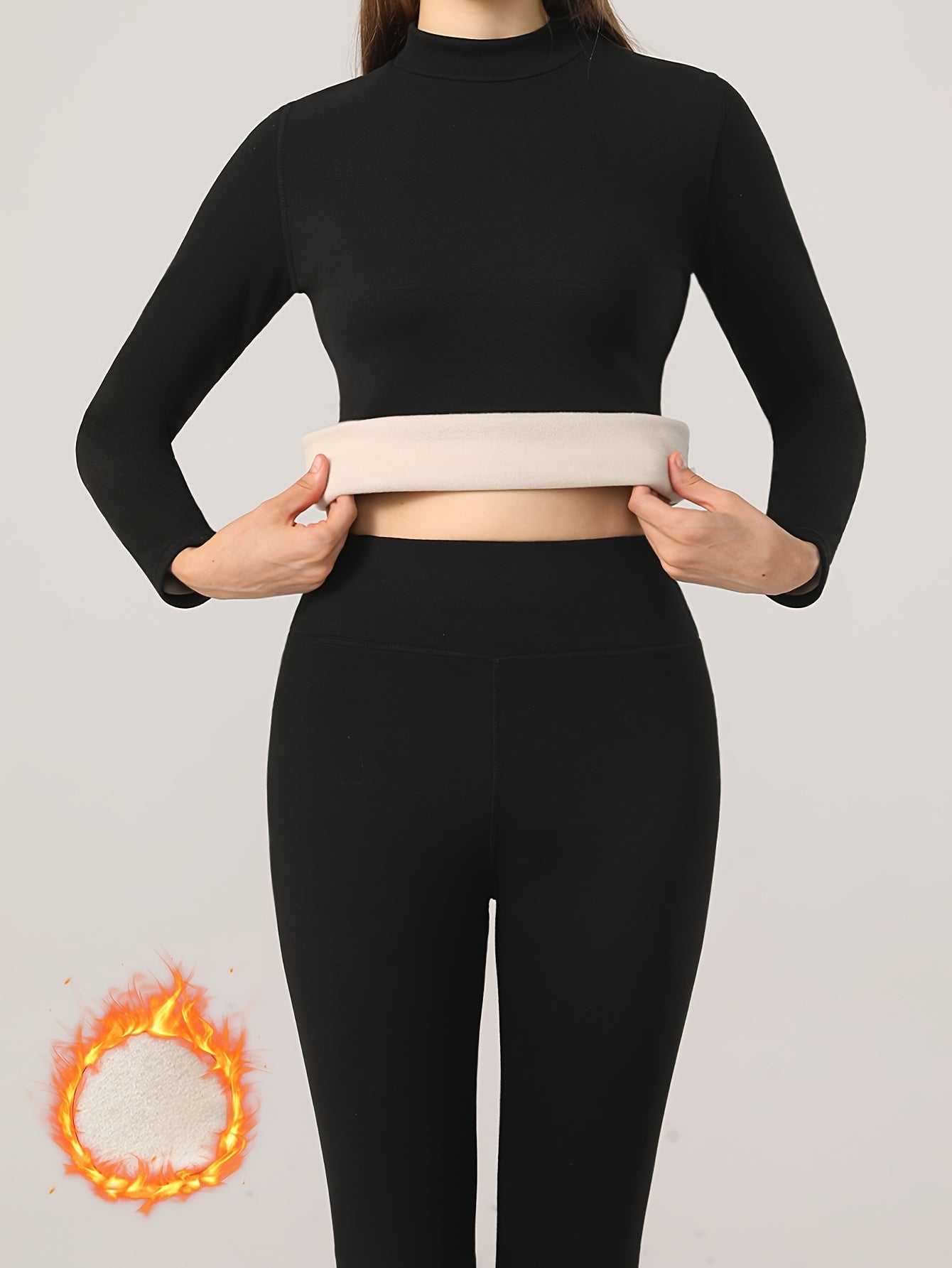 Evanthe | Thermisch damesondergoed - Loungewear voor herfst en winter, warme basis top en broek