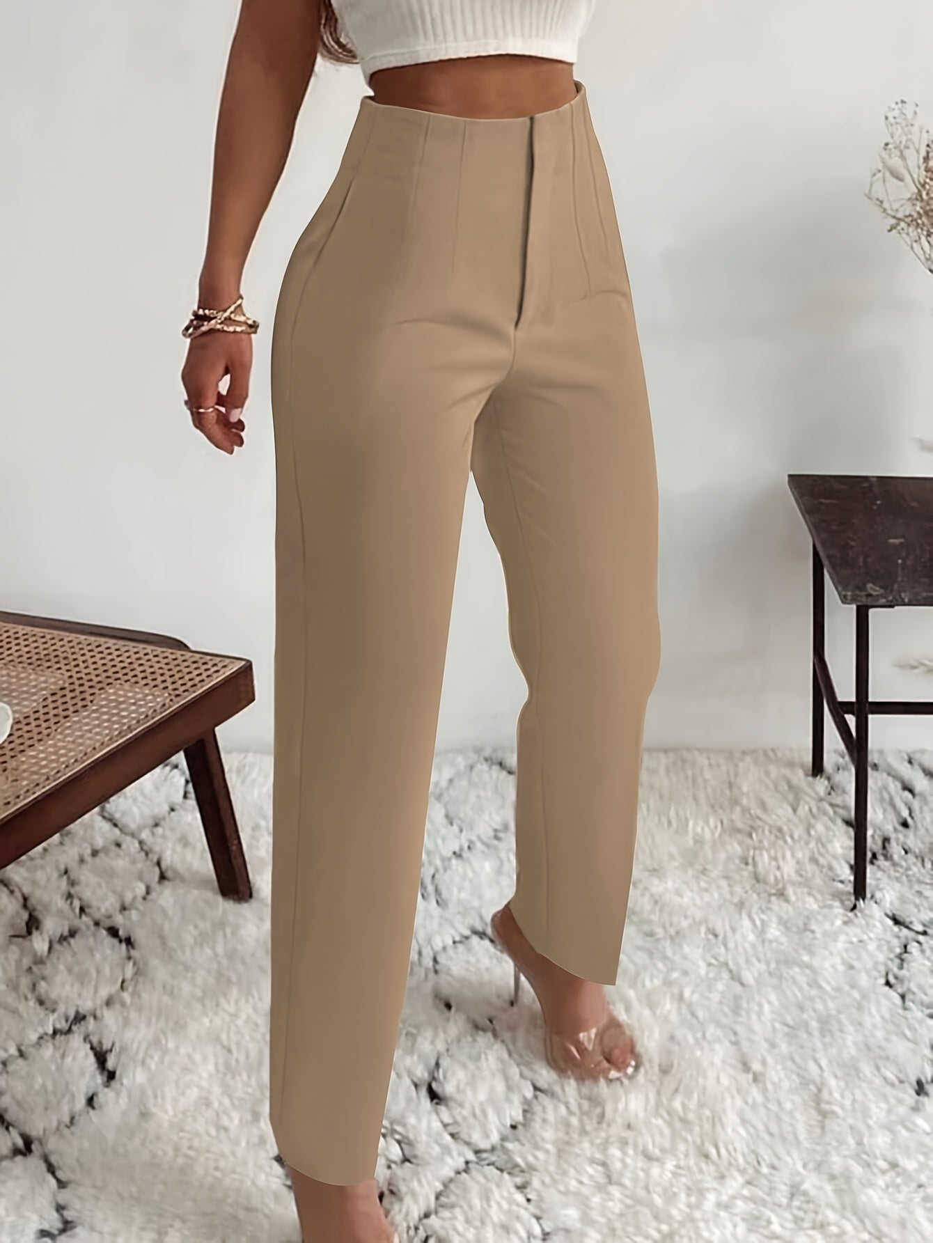 Devika | Rechte damesbroek met hoge taille - Comfortabele, stijlvolle en veelzijdige werk- en vrijetijdsbroek
