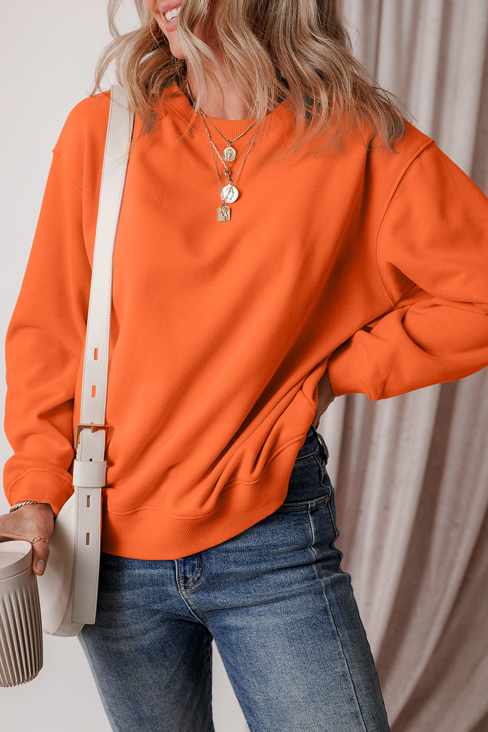 Jozina | Klassieke en eenvoudige effen fleece trui