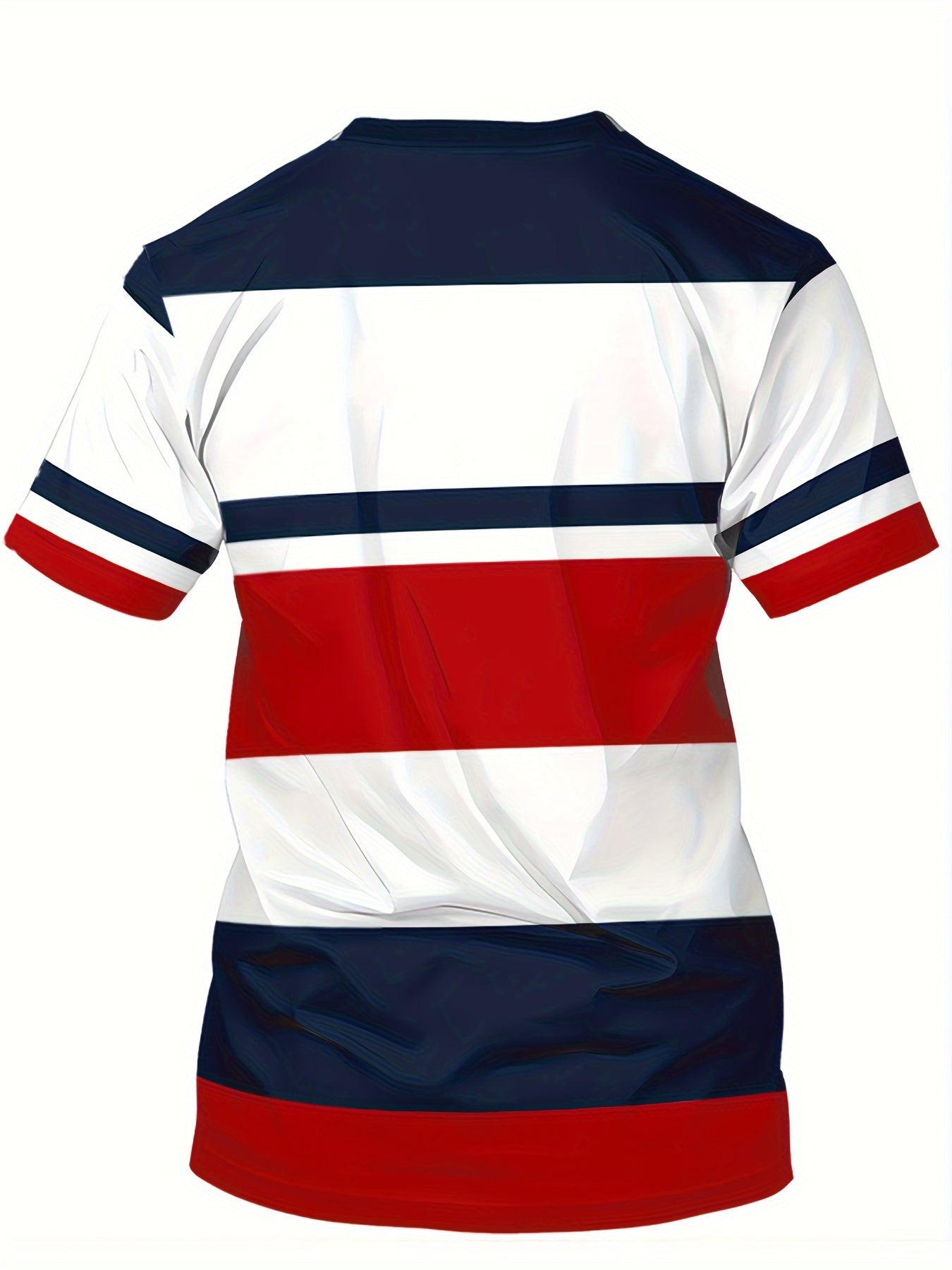 Jeriel | Men's Color Block Striped Short Sleeve Crew Neck T-shirt - Casual T-shirt