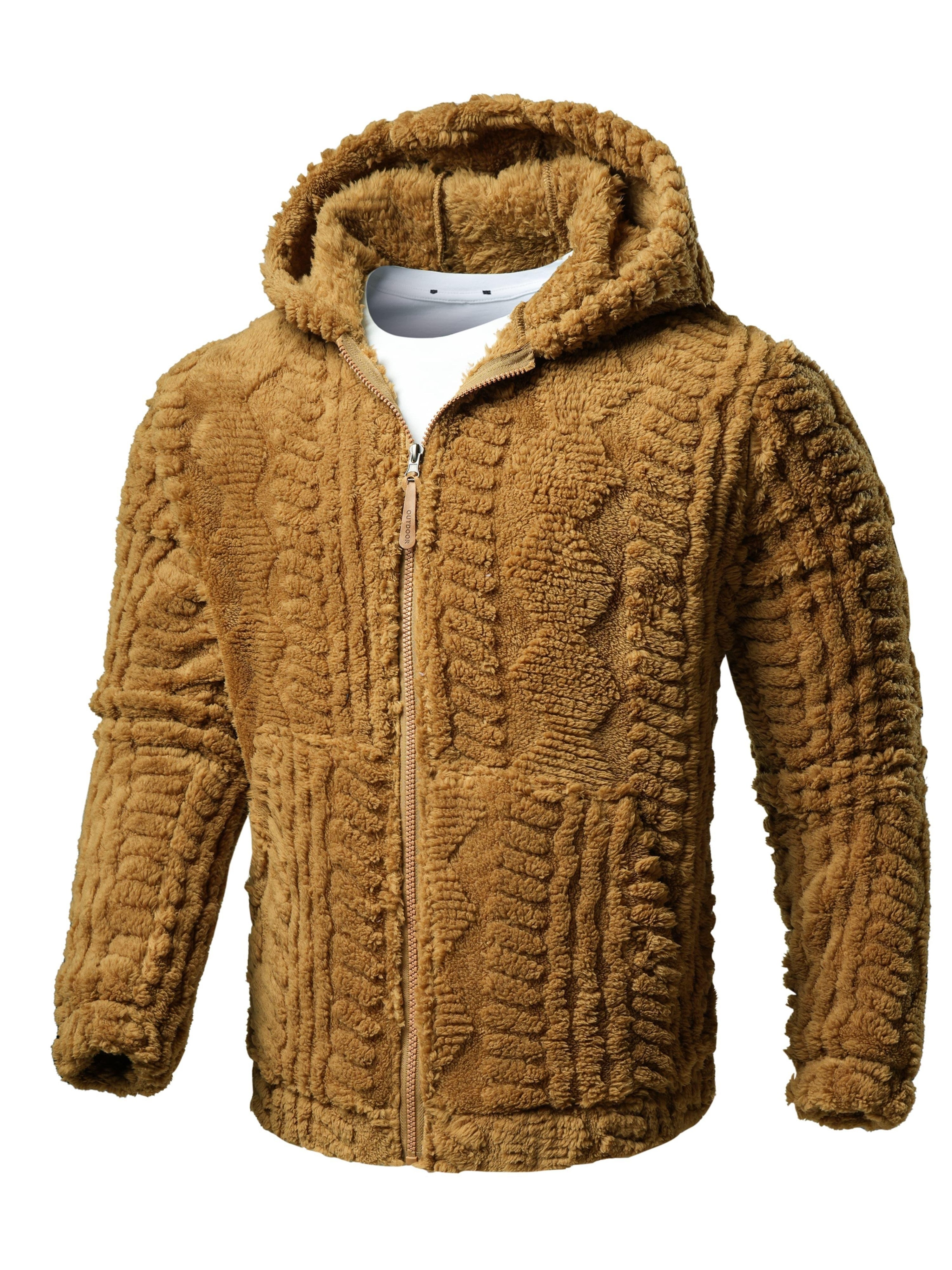 Taven | Lichtgewicht effen hoodiejas voor heren – Warme jas met ritssluiting en lange mouwen