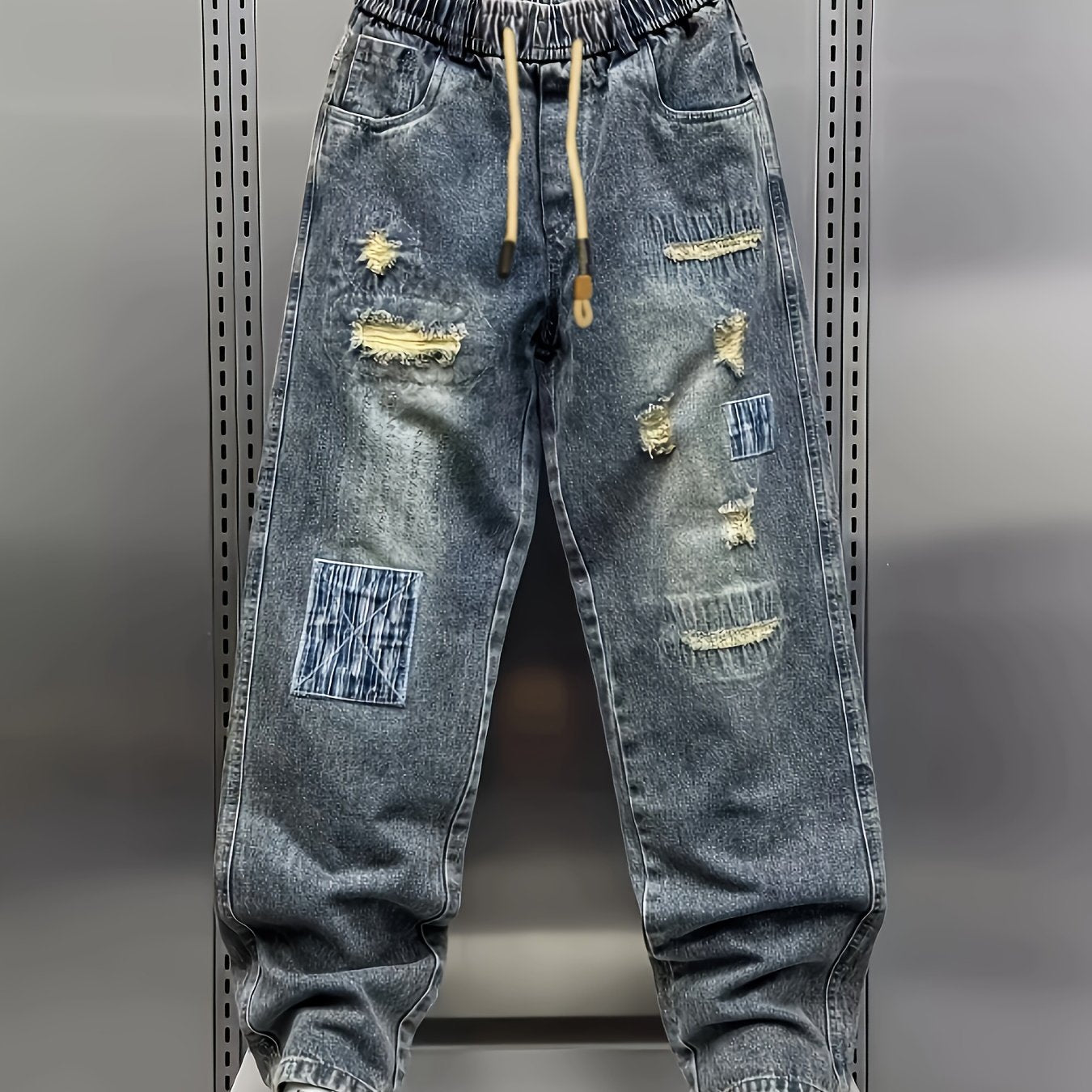 Arden | Heren Patchwork Gescheurde Harem Jeans