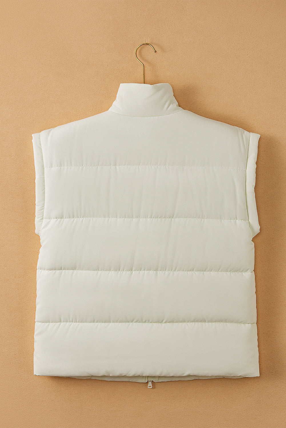 Laufey | Oversized mouwloos damesvest met rits en staande kraag - warme, knusse winterkleding
