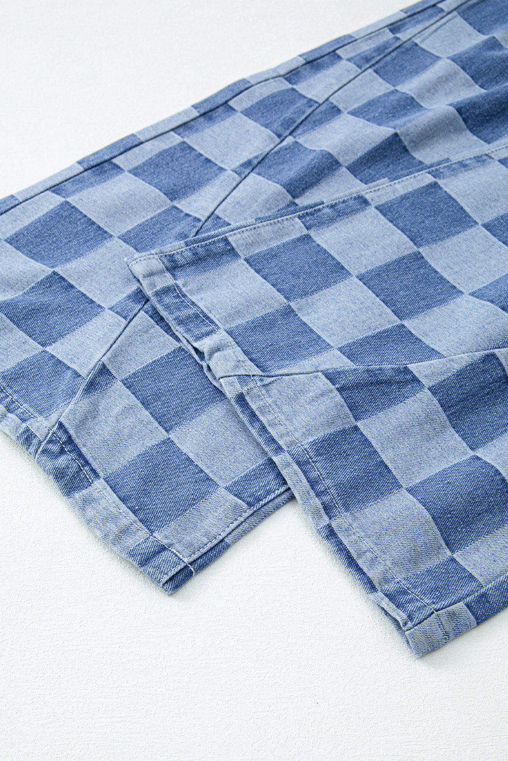 Thelira | Plaid wide-leg jeans for women - high-waisted, loose fit, vintage denim