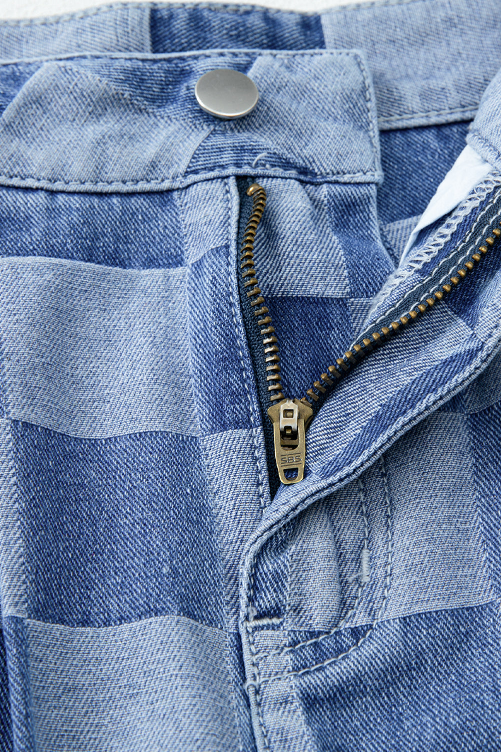 Thelira | Plaid wide-leg jeans for women - high-waisted, loose fit, vintage denim
