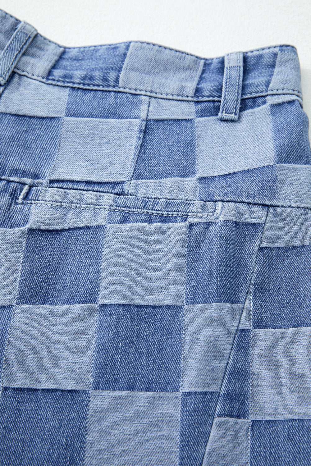 Thelira | Plaid wide-leg jeans for women - high-waisted, loose fit, vintage denim