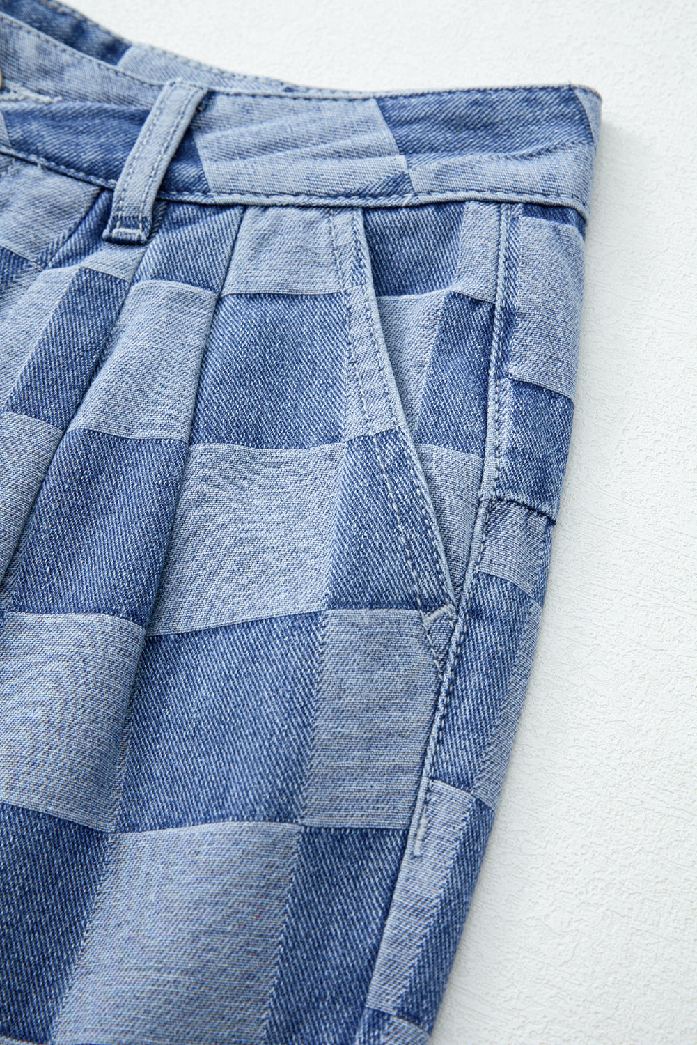 Thelira | Plaid wide-leg jeans for women - high-waisted, loose fit, vintage denim