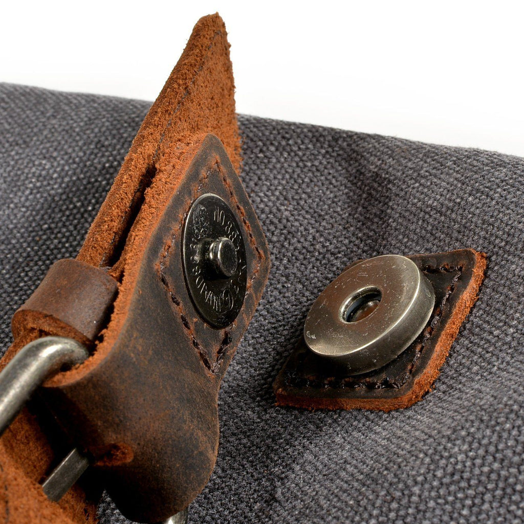 UrbanGear | Vintage Canvas Leren Heren Schoudertas - Grote Capaciteit