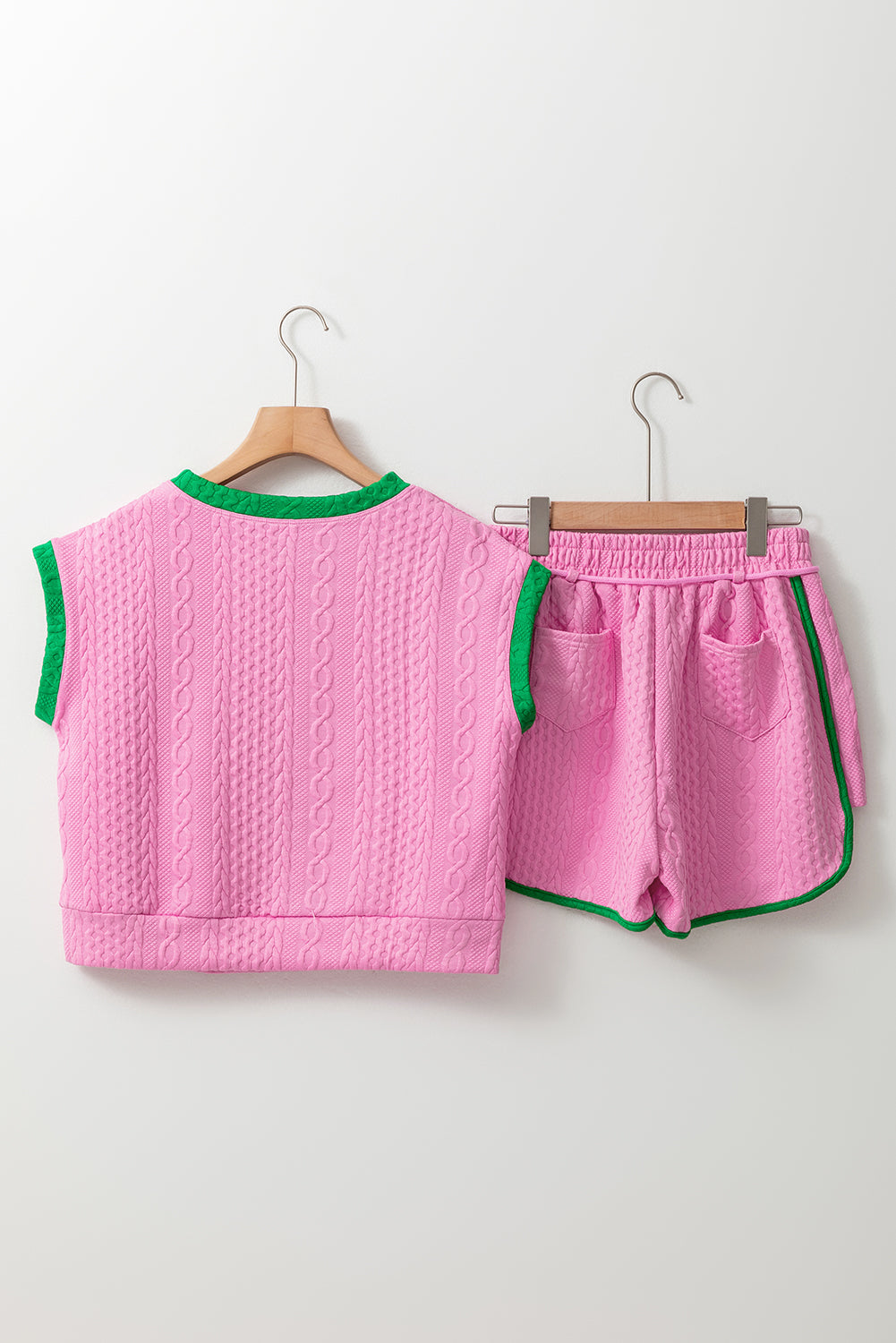 Olimpia | Women's Two Piece Cable-Knit Set with Contrast Trim