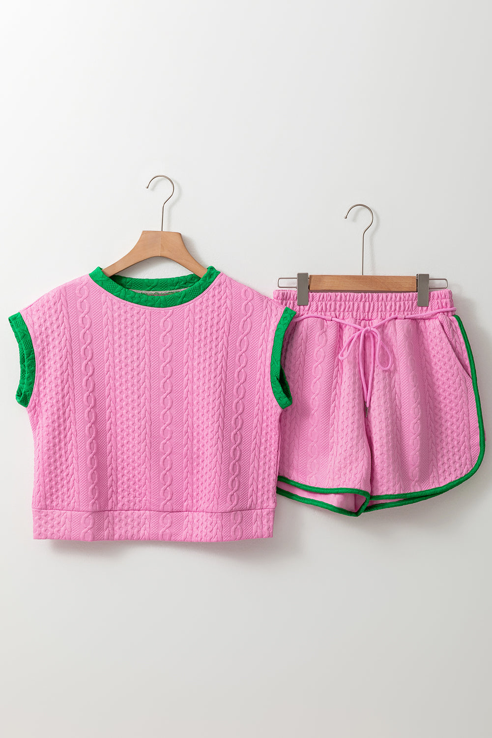 Olimpia | Women's Two Piece Cable-Knit Set with Contrast Trim