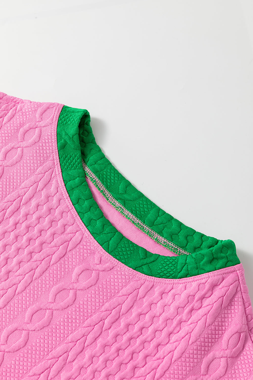 Olimpia | Women's Two Piece Cable-Knit Set with Contrast Trim