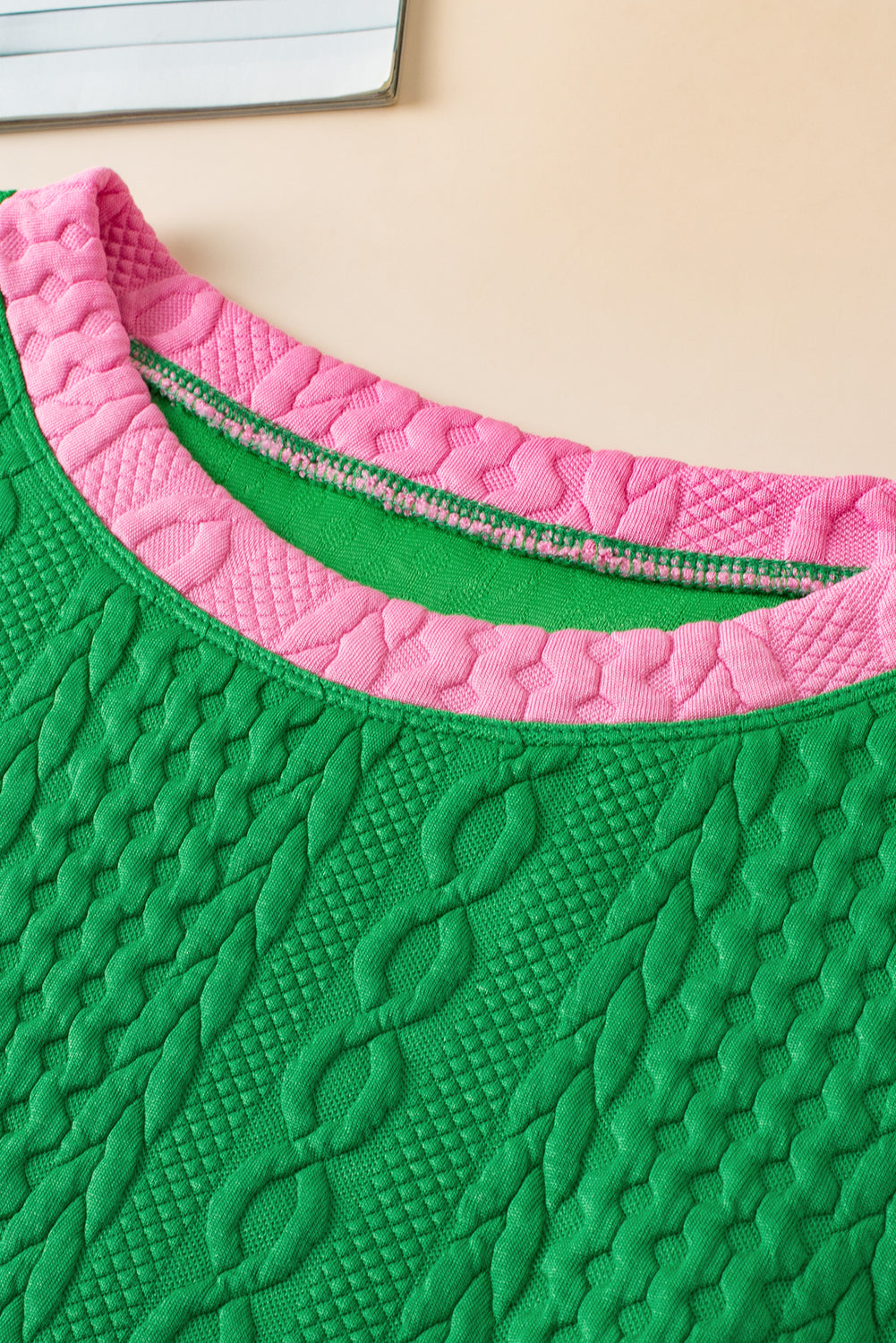 Olimpia | Women's Two Piece Cable-Knit Set with Contrast Trim