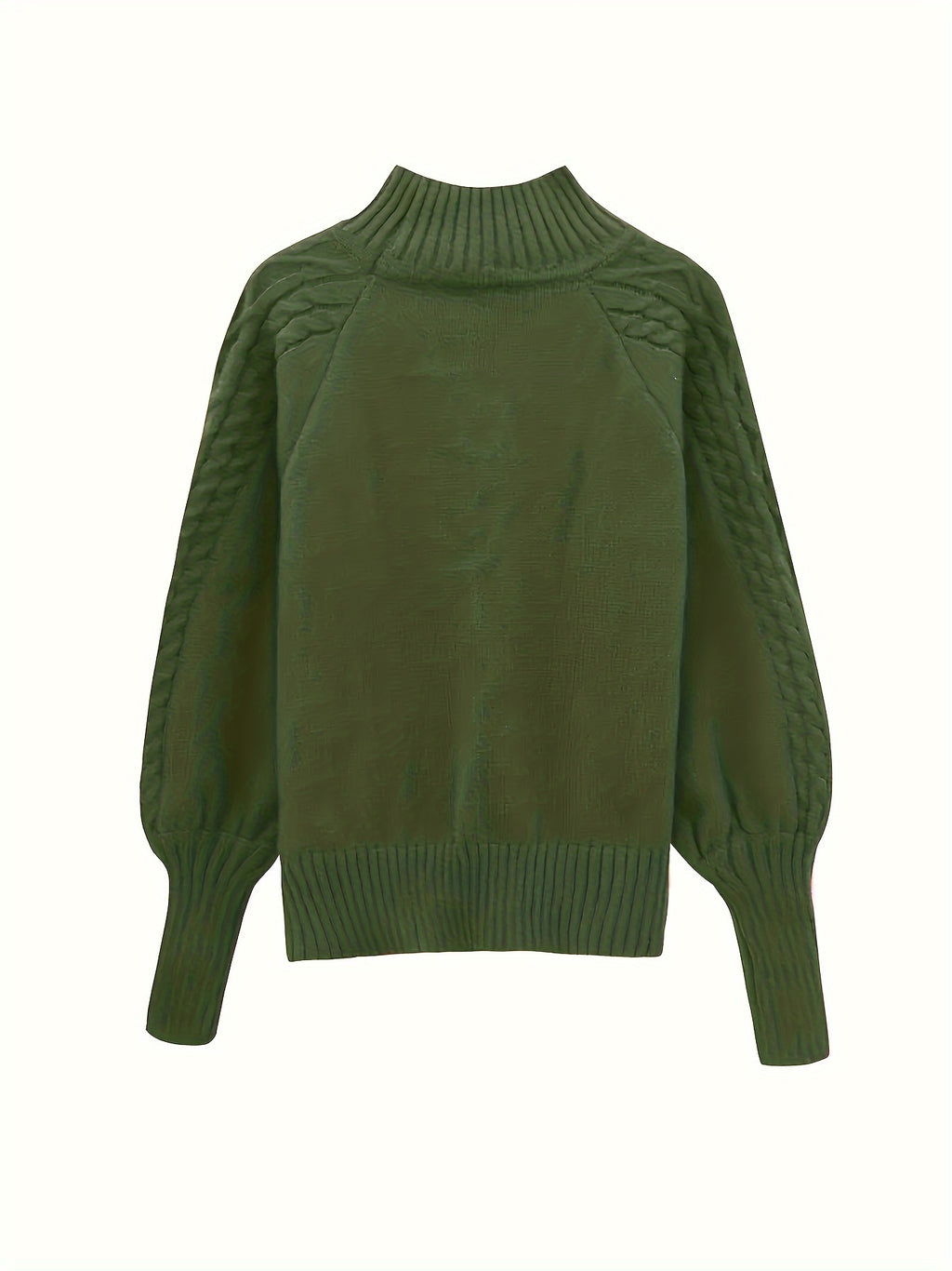 Harleigh | Vrouwen kabel gebreide coltrui - Drop Schouder lantaarn mouwen Casual trui voor herfst en winter