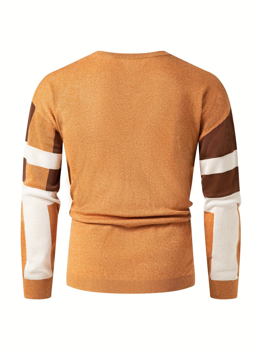 Emrys | Trui met ronde hals en kleurblok voor heren - Trendy thermische trui voor de winter met lijnenpatroon