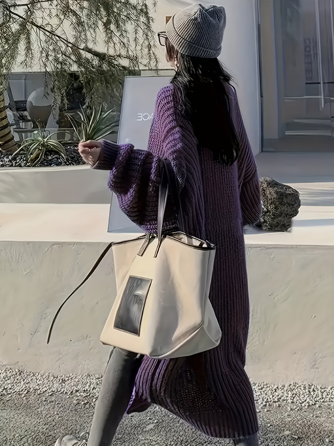 Myvessa | Gilet long en maille pour femme – ouvert sur le devant, coupe oversize, pull décontracté pour l'automne et l'hiver