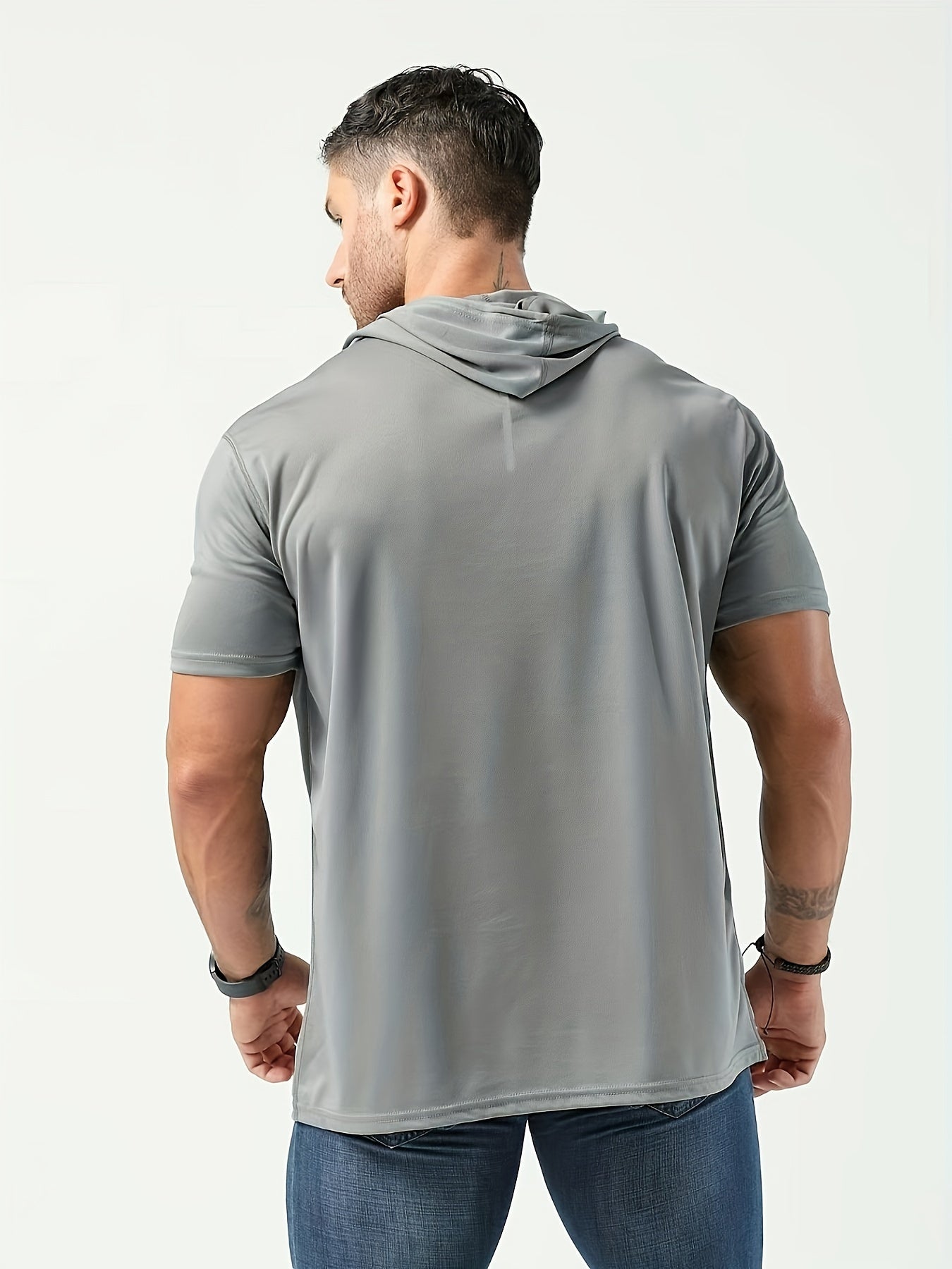 Fenno | T-shirt à capuche pour homme - Séchage rapide, cordon de serrage, idéal pour la course et l'entraînement