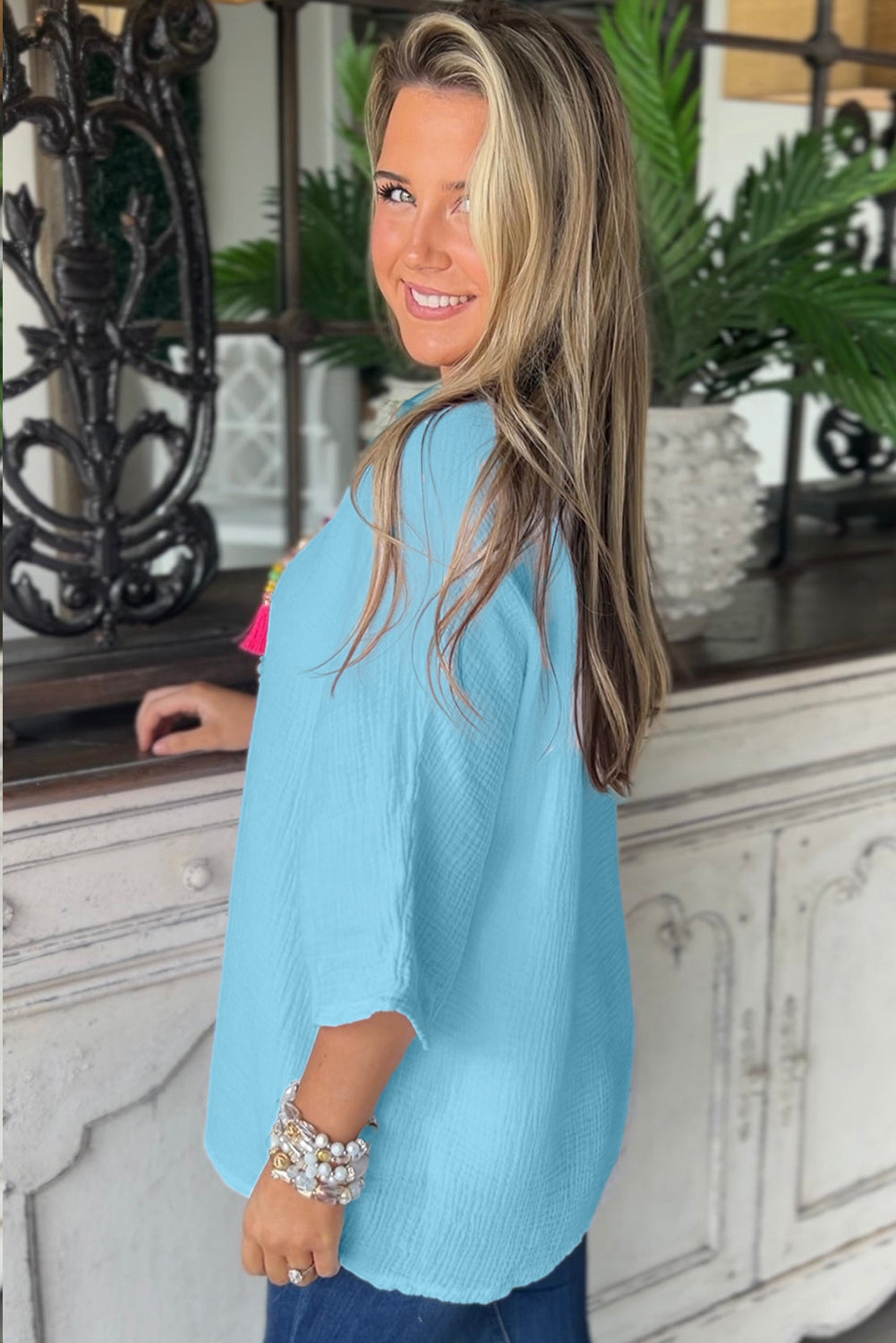 Kailani | Zomer Gerimpelde Bloeiende Blouse