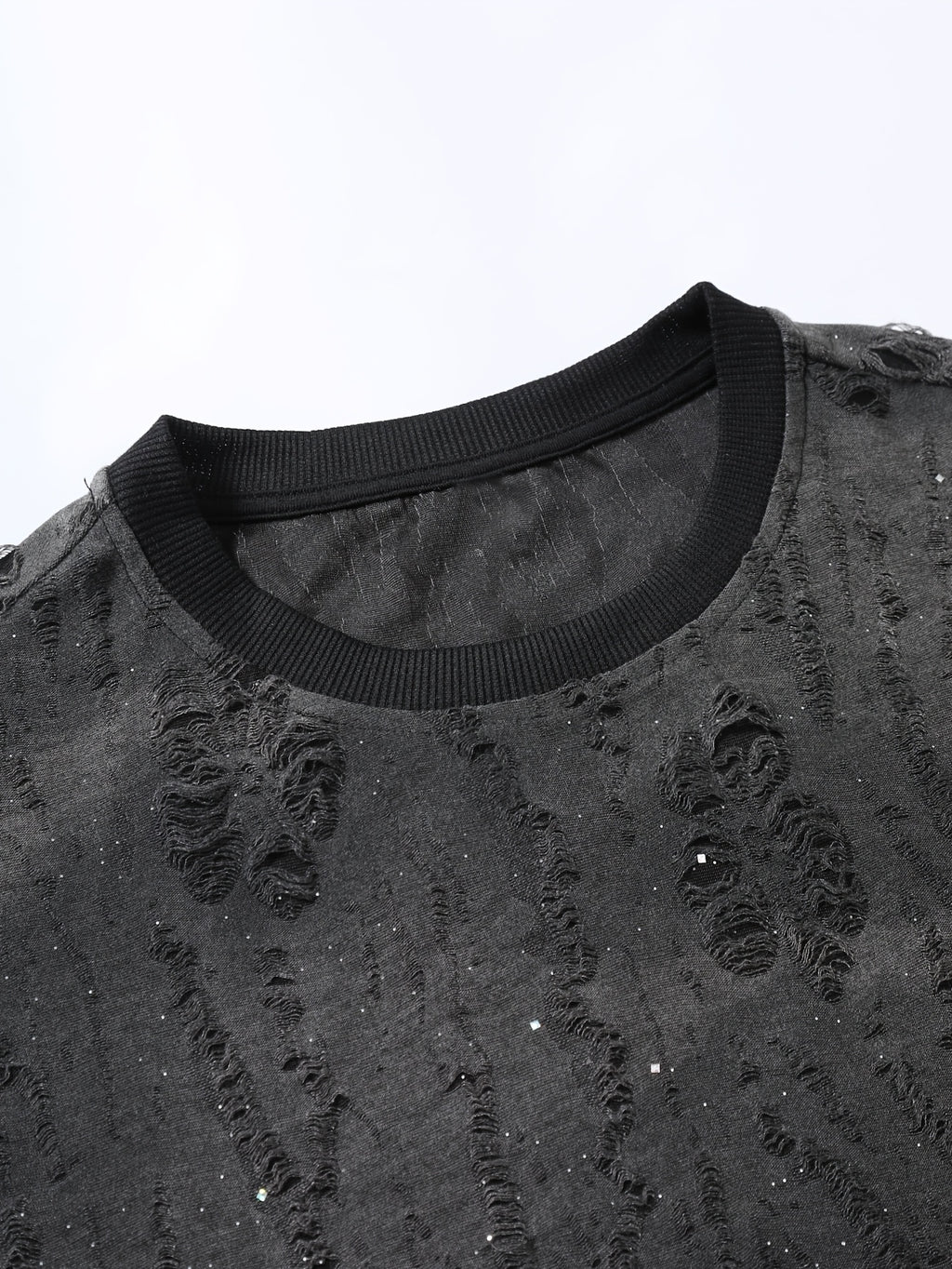 Xyvor | Zwart T-shirt met korte mouwen en structuur voor heren – casual streetwear-T-shirt