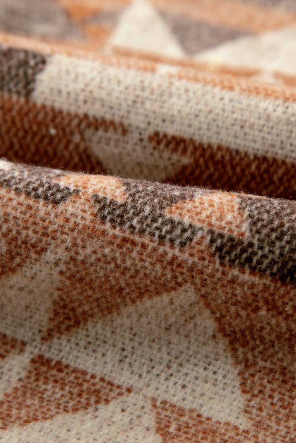 Kamilla | Retro Brown Geometric Print Jacket