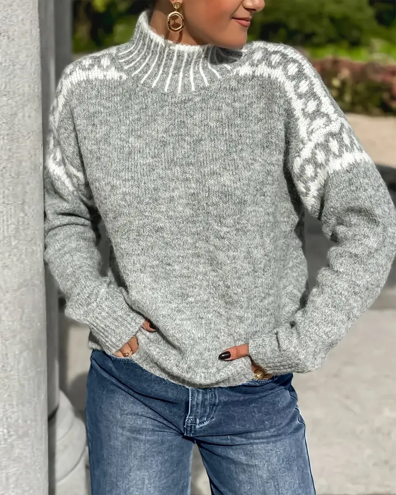 Althira | Pull scandinave chaud et confortable pour femme – pull doux à col montant