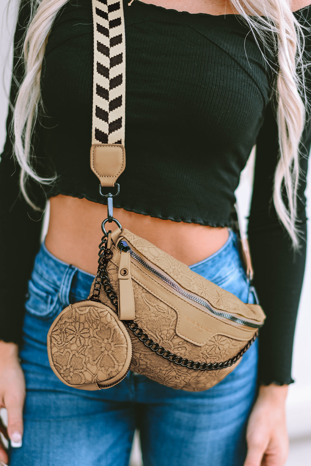 ClutchLink | Color Block Chain Strap Shoulder & Crossbody Bag with Coin Purse