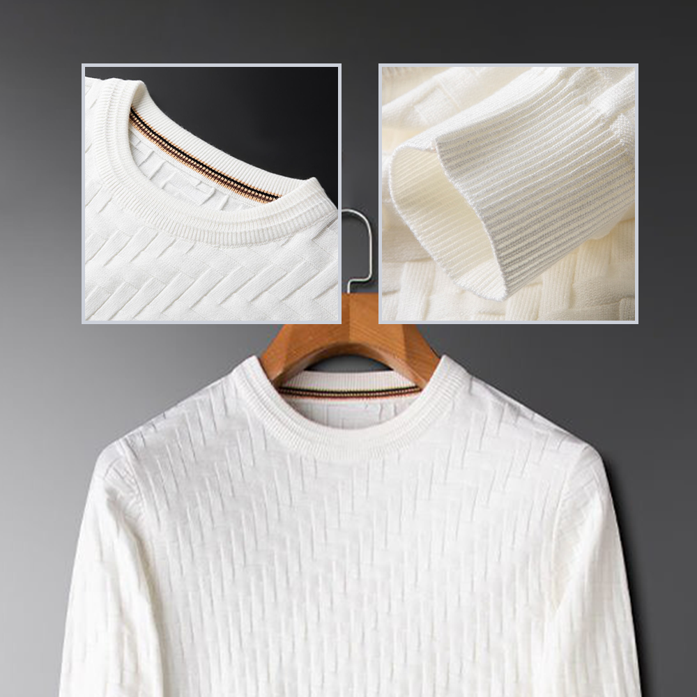 Darvin | Gebreide trui met weefpatroon voor heren, stijlvolle, comfortabele casual gebreide trui voor winter en herfst