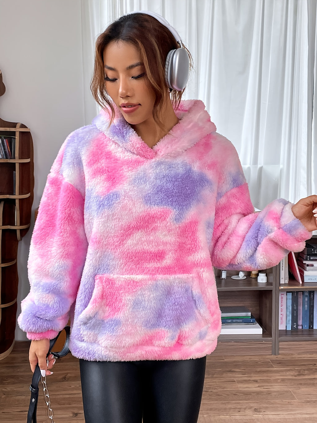 Alarice | Dames- Tie-Dye Teddy Hoodie - Willekeurig patroon, Casual Comfort