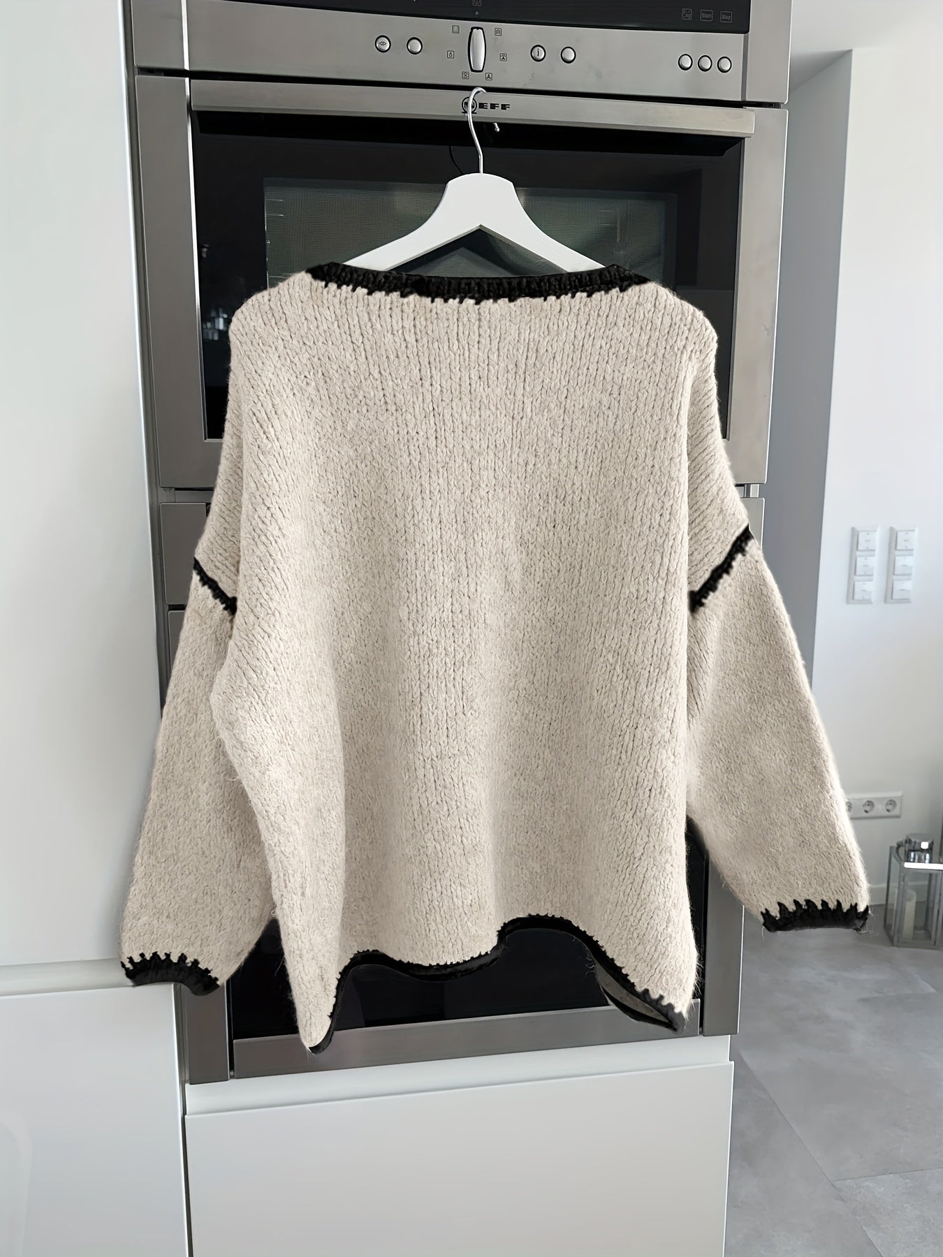 Casimira | Gebreide dames trui met oversized kleurenblokken - Pullover met lange mouwen