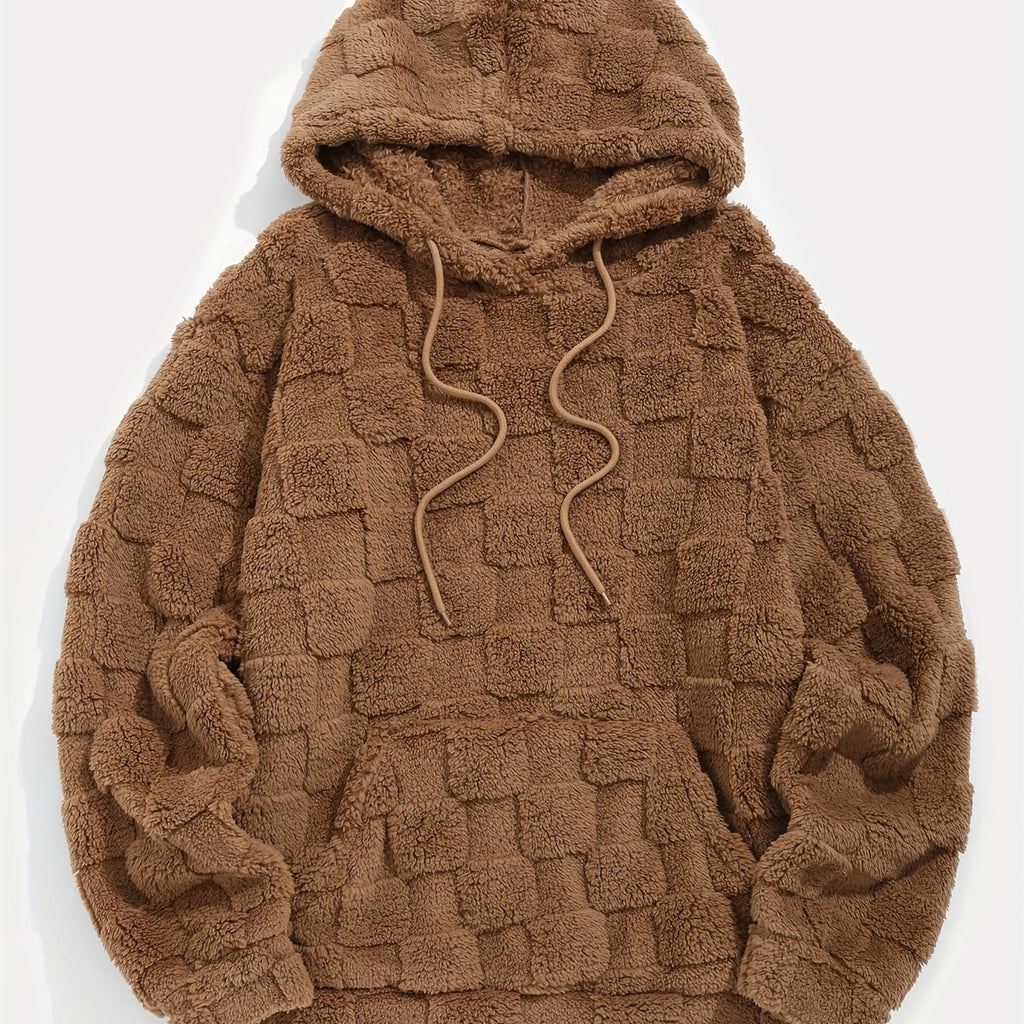 Dander | Plush fleece hoodie voor heren – Comfortabele, losvallende wintertrui met zak aan de voorkant