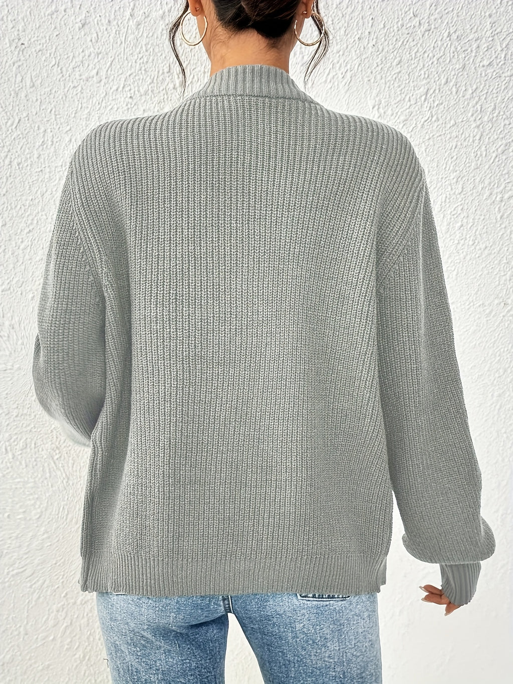 Wysteria | Elegante effen damescardigan met knopen aan de voorkant voor casual lente-outfits