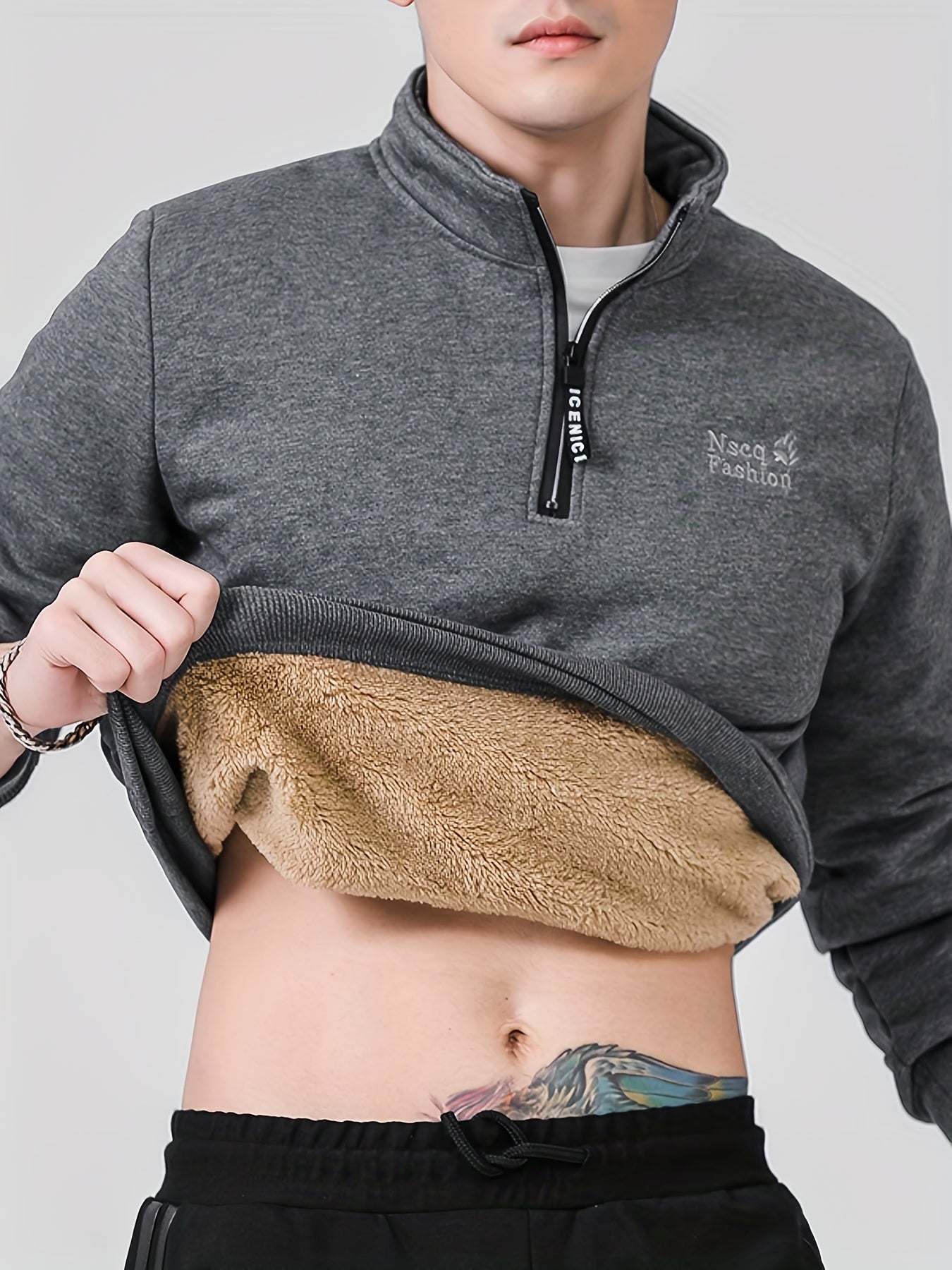 Hudson | Heren fleece-gevoerd Sweatshirt met staande kraag - warme casual jas voor koud weer, stijlvol en comfortabel