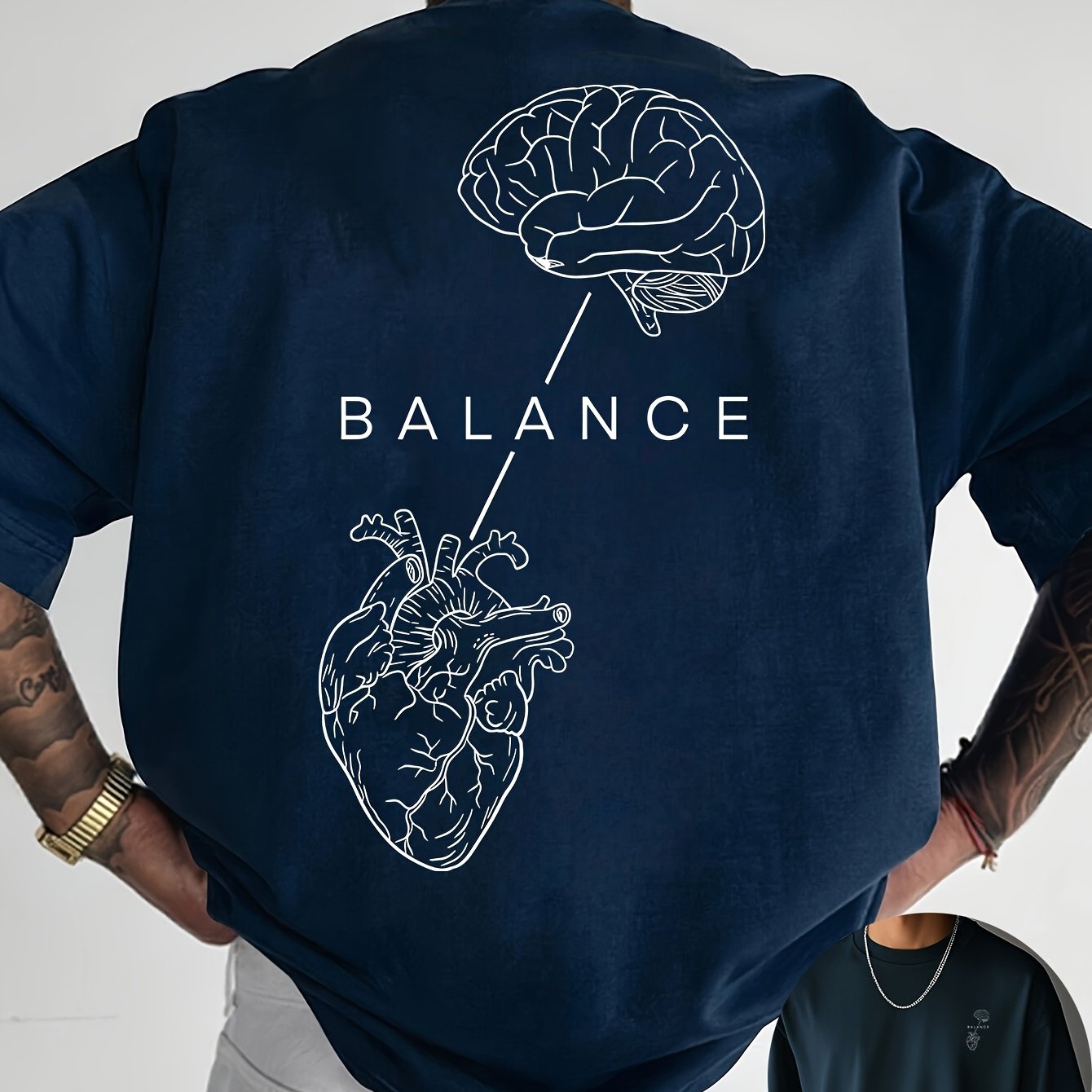 T-shirt à col rond avec impression créative à l'avant et à l'arrière, mode estivale pure et tendance à manches courtes, haut de style décontracté pour tous les jours, essentiel pour les loisirs en plein air, choix de cadeau idéal