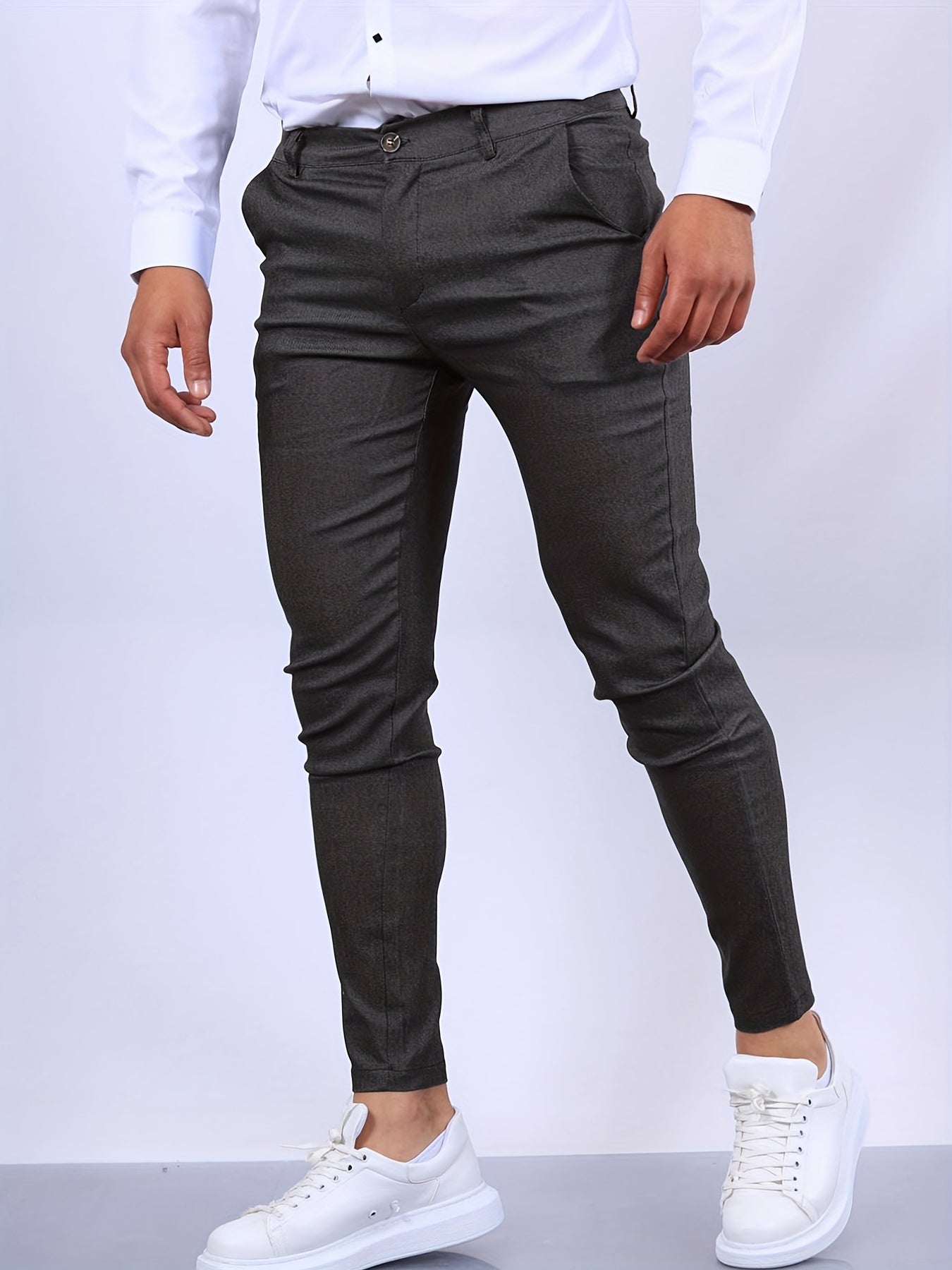 Orvalis | Pantalon de costume slim pour homme, longueur cheville – Pantalon élégant, formel et décontracté.