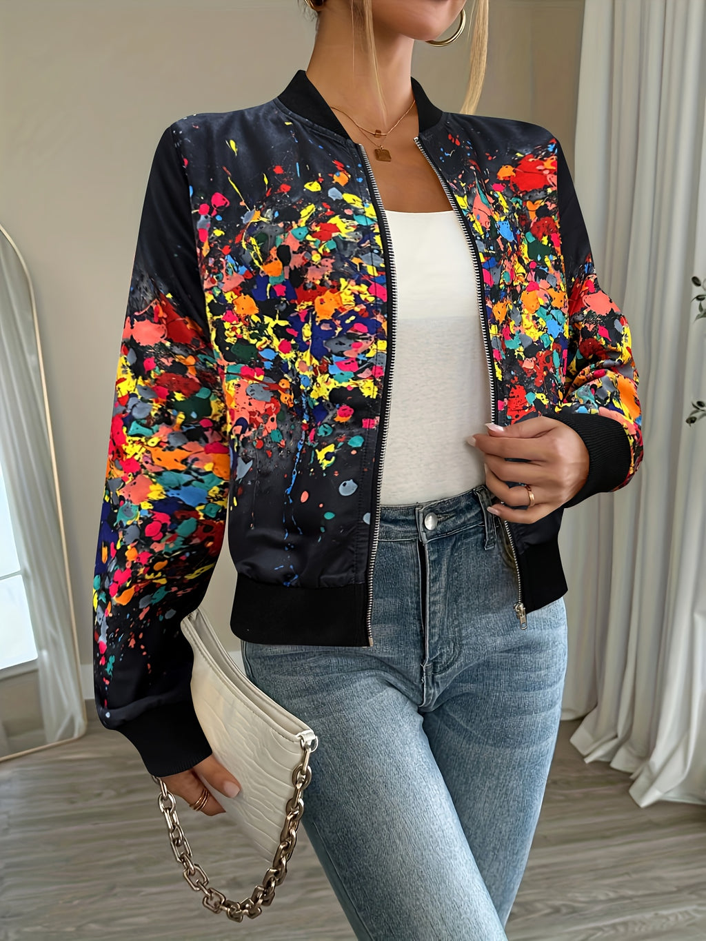 Arixelle | Dames Lichtgewicht Tie-Dye Jas – Casual Jas met Rits