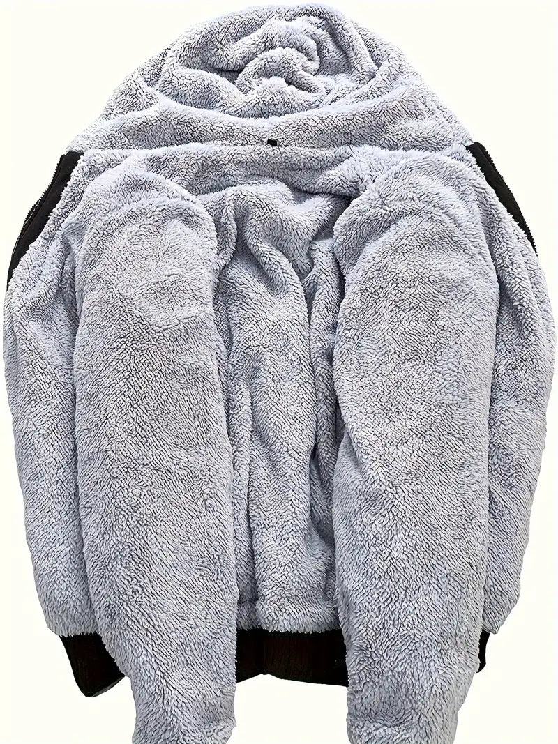 Andor | Heren fleece sweatshirt jack met capuchon - effen kleur, lange mouwen, casual warme bovenkleding