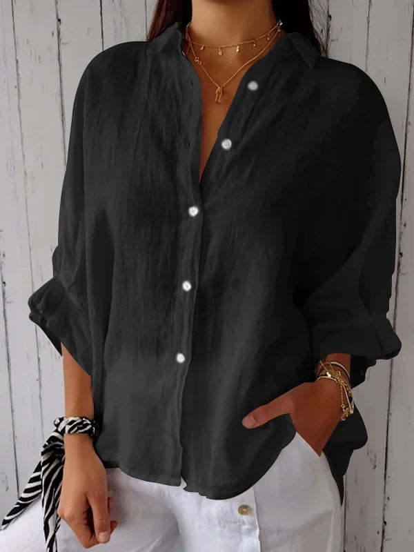 Halldora | Blouse with Tie-Back - Elegant Long-Sleeved Top