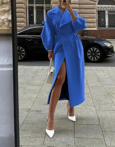 Sefina | Women's Long Double-Breasted Trench Coat - Elegant Outerwear for All Seasons