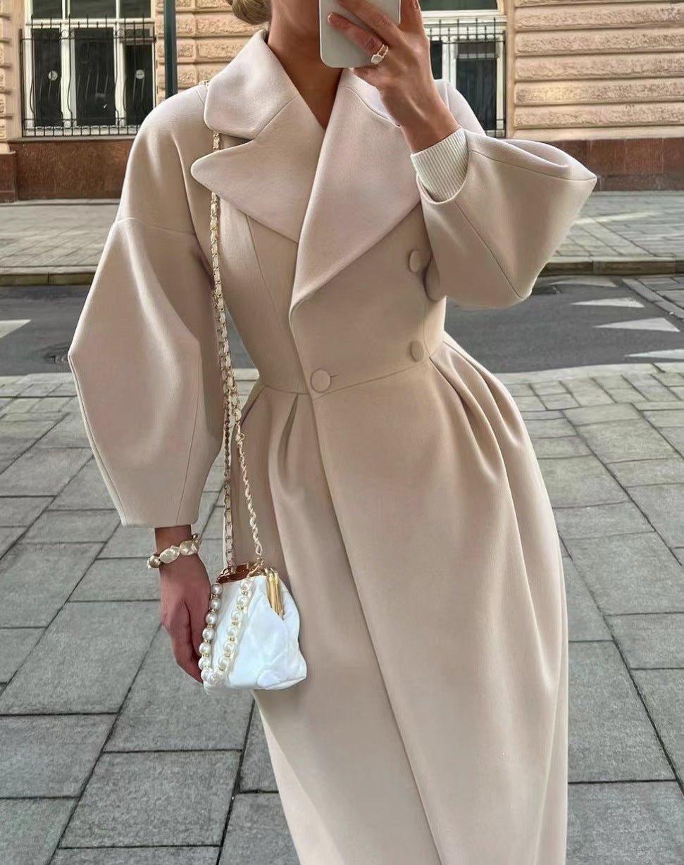 Sefina | Women's Long Double-Breasted Trench Coat - Elegant Outerwear for All Seasons