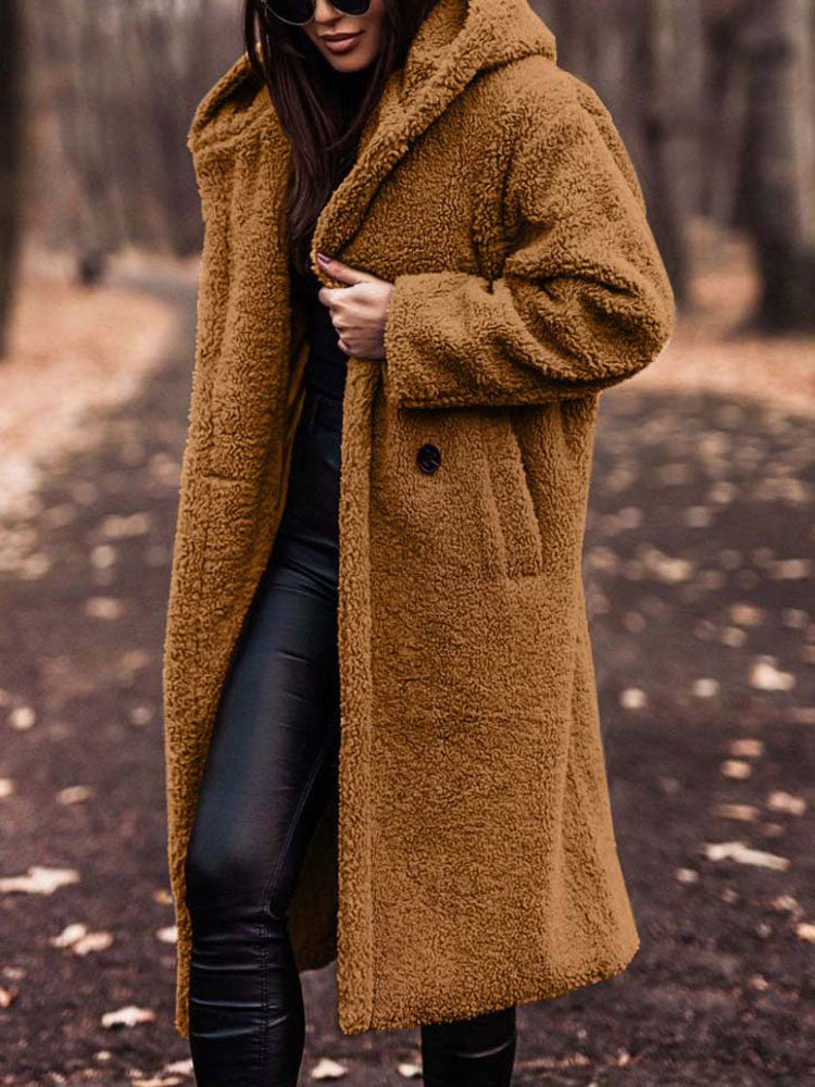 Jynara | Oversized Teddy damesjas van pluche - imitatiebont, longline winterjas, warm en zacht buitengoed