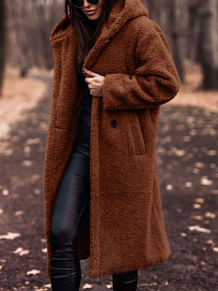 Jynara | Oversized Teddy damesjas van pluche - imitatiebont, longline winterjas, warm en zacht buitengoed