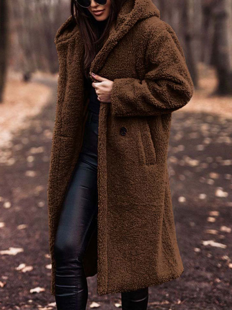 Jynara | Oversized Teddy damesjas van pluche - imitatiebont, longline winterjas, warm en zacht buitengoed