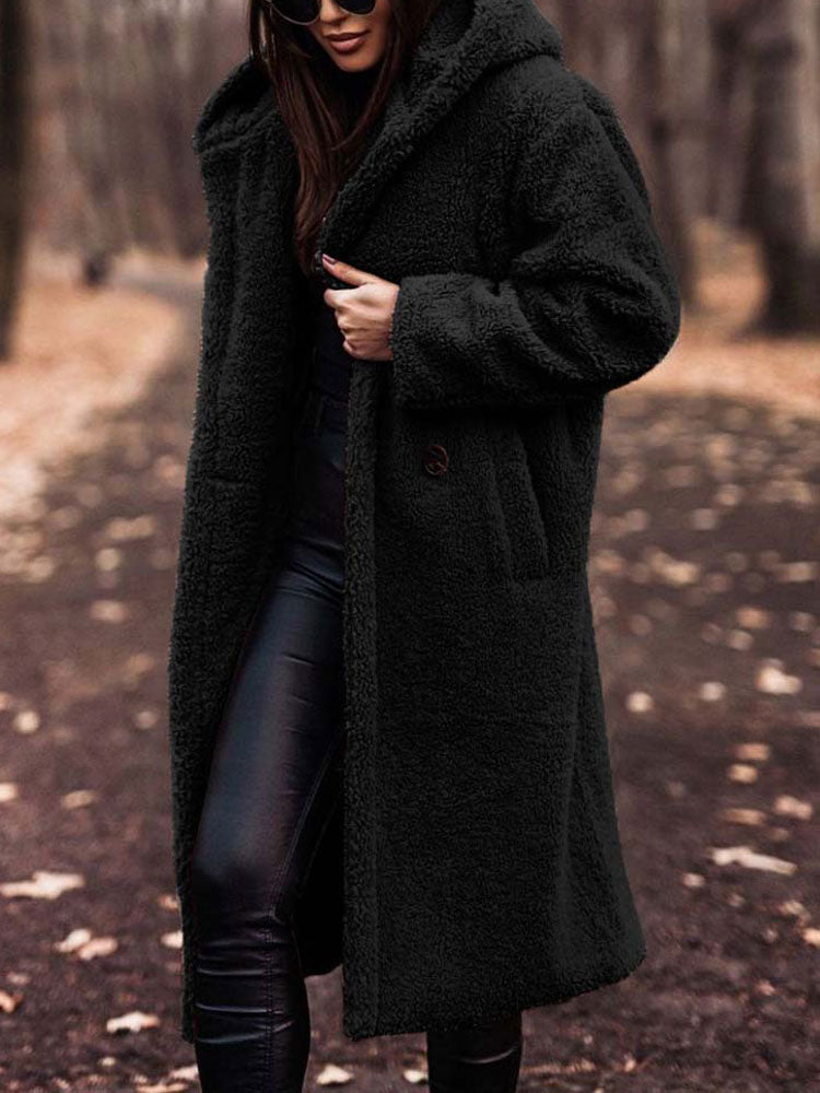 Jynara | Oversized Teddy damesjas van pluche - imitatiebont, longline winterjas, warm en zacht buitengoed
