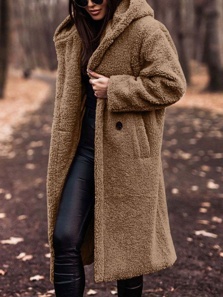 Jynara | Oversized Teddy damesjas van pluche - imitatiebont, longline winterjas, warm en zacht buitengoed