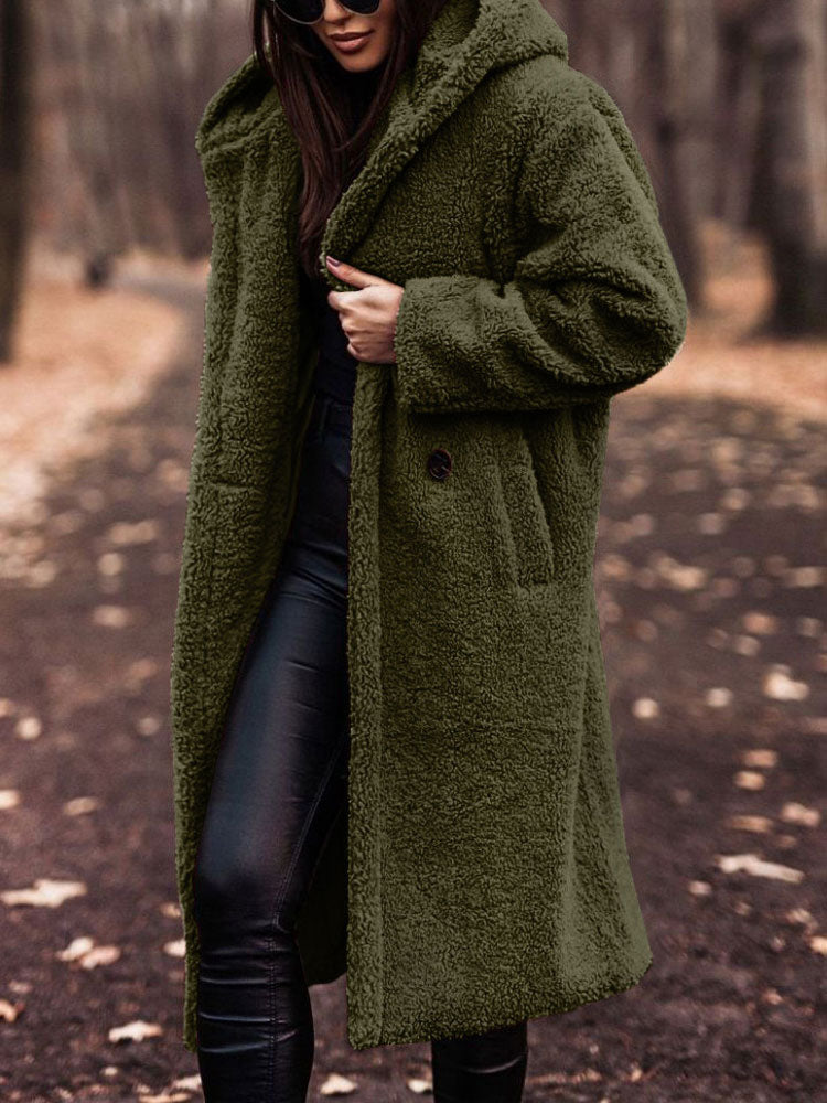 Jynara | Oversized Teddy damesjas van pluche - imitatiebont, longline winterjas, warm en zacht buitengoed