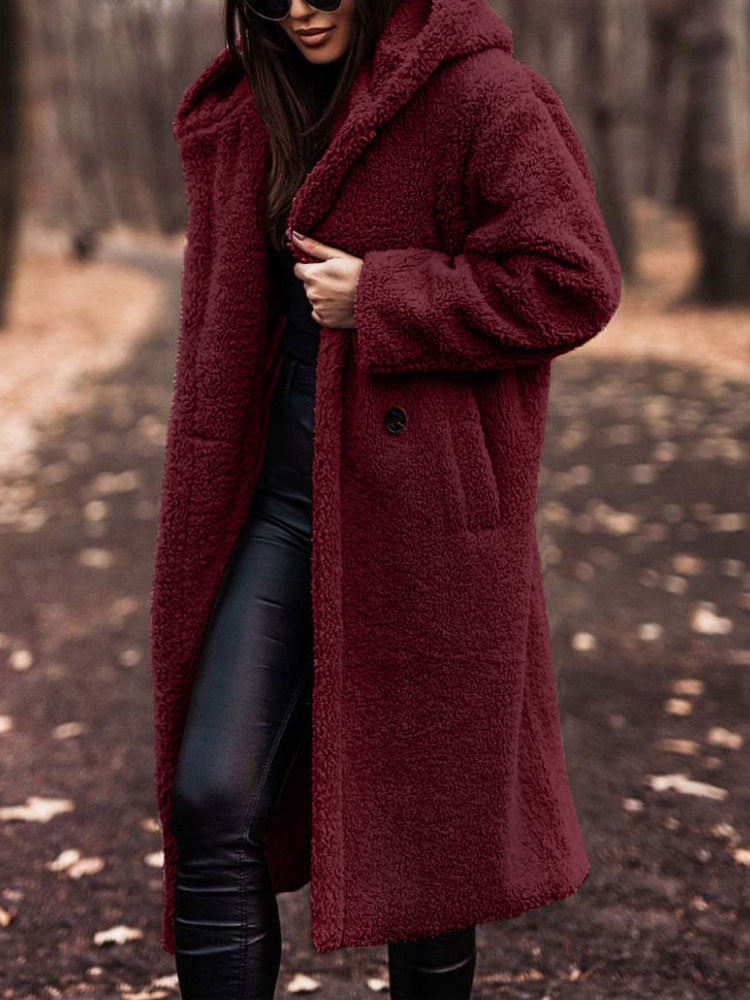 Jynara | Oversized Teddy damesjas van pluche - imitatiebont, longline winterjas, warm en zacht buitengoed