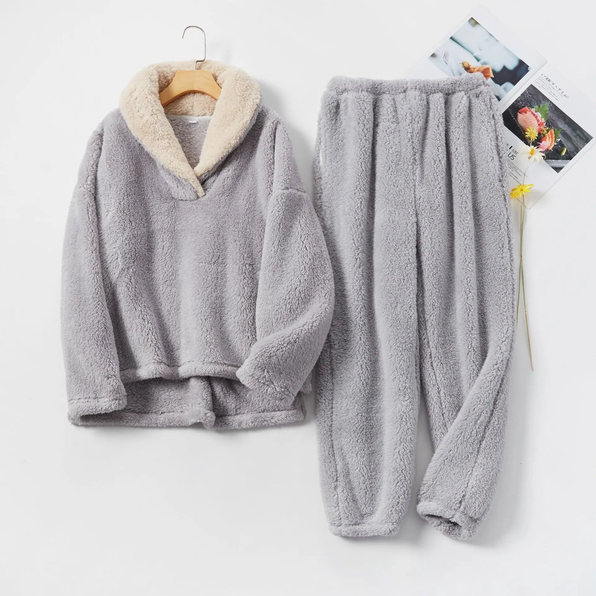 Kairyn | Fleece pyjamaset voor dames – Comfortabel, dik en ultrazacht voor winterse nachten