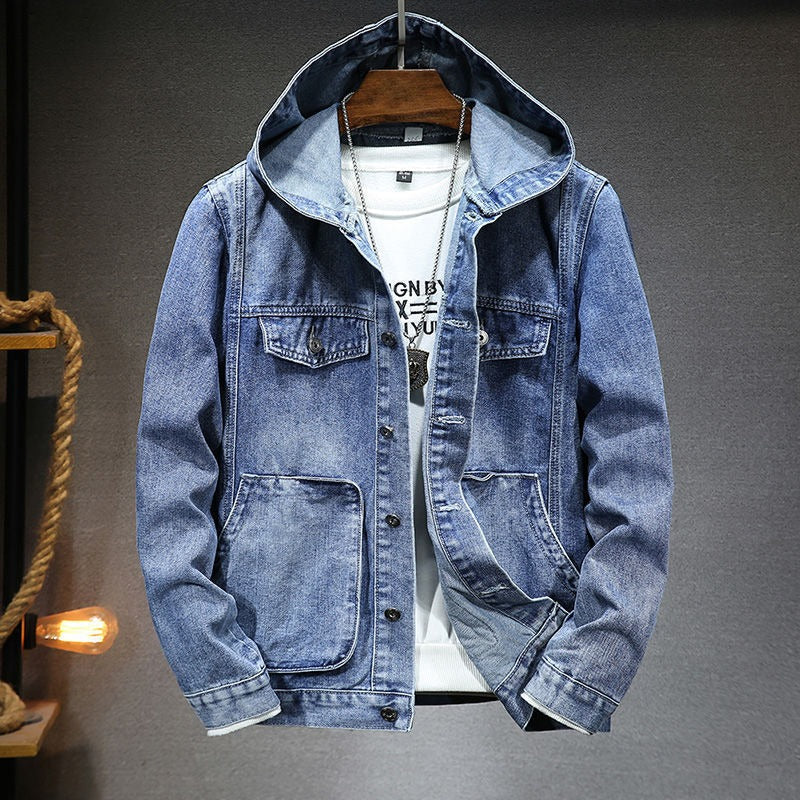 Giorgio | Klassiek heren denim jack met capuchon - Vintage look casual bovenkleding