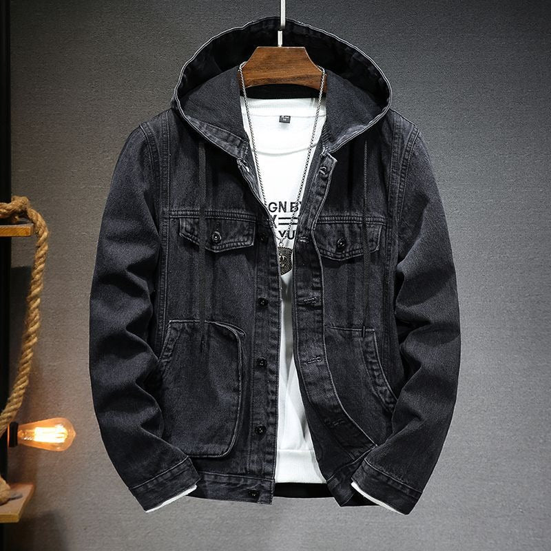 Giorgio | Klassiek heren denim jack met capuchon - Vintage look casual bovenkleding
